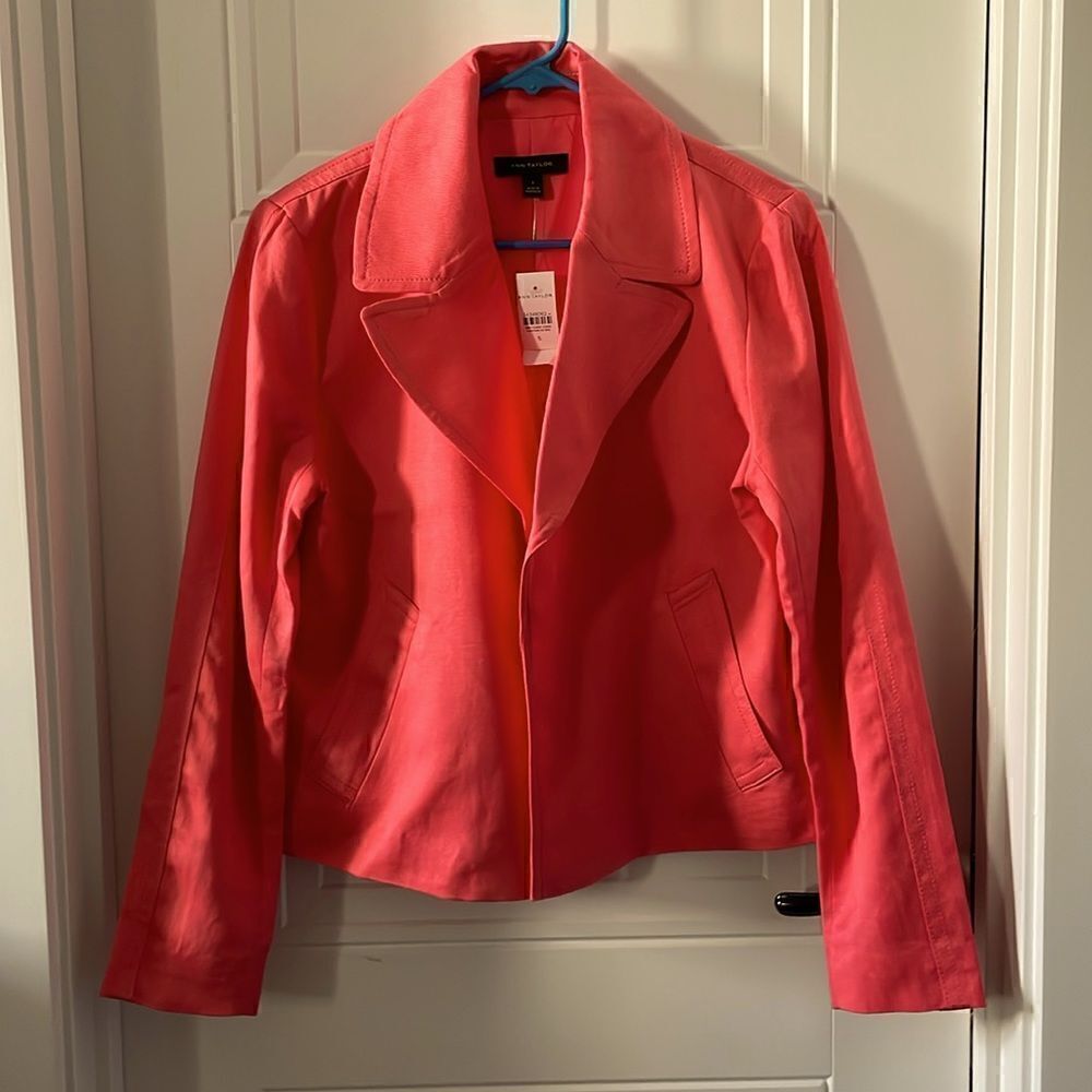 New Ann Taylor Open Front Pink Jacket